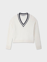 Cashmere Varsity V Neck