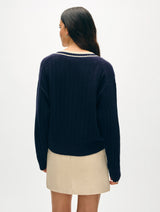 Cashmere Varsity V Neck