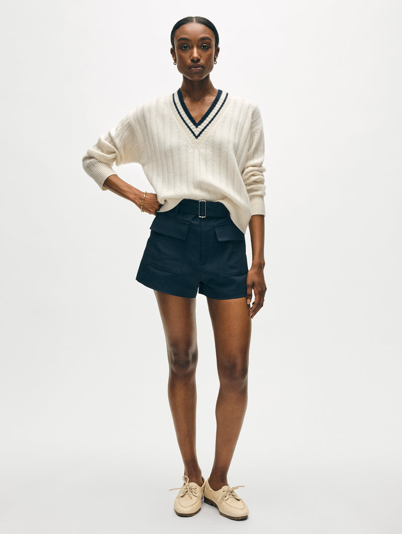 Cashmere Varsity V Neck