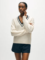 Cashmere Varsity V Neck