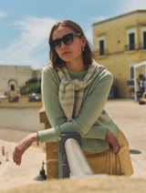 Cashmere Striped Crewneck