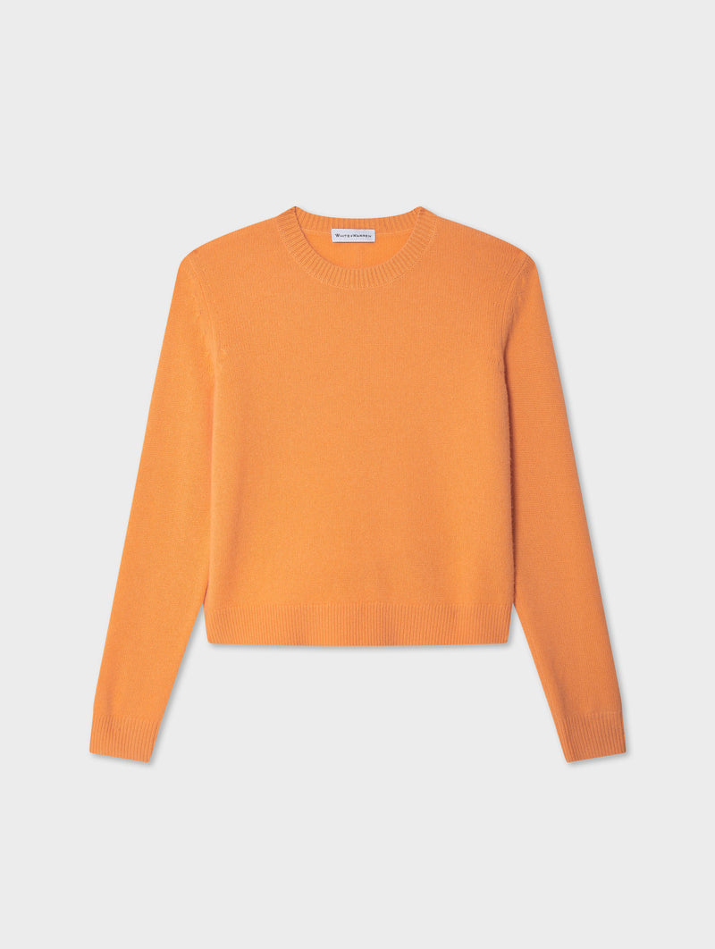 Cashmere Rib Trim Crewneck