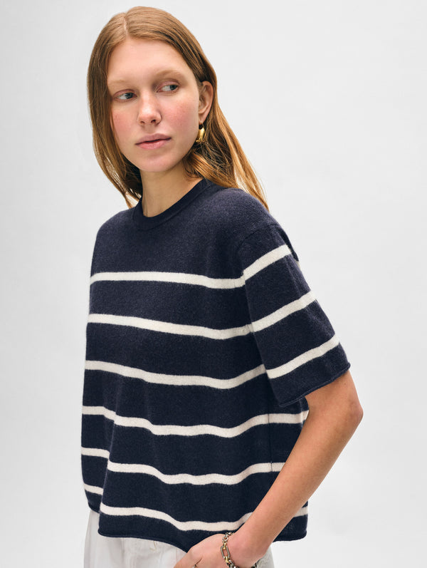 Cashmere Roll Trim T-Shirt