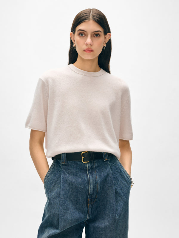 Cashmere Roll Trim T-Shirt
