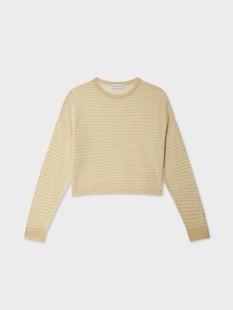 Superfine Cashmere Striped Sweatshirt