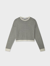 Superfine Cashmere Striped Sweatshirt