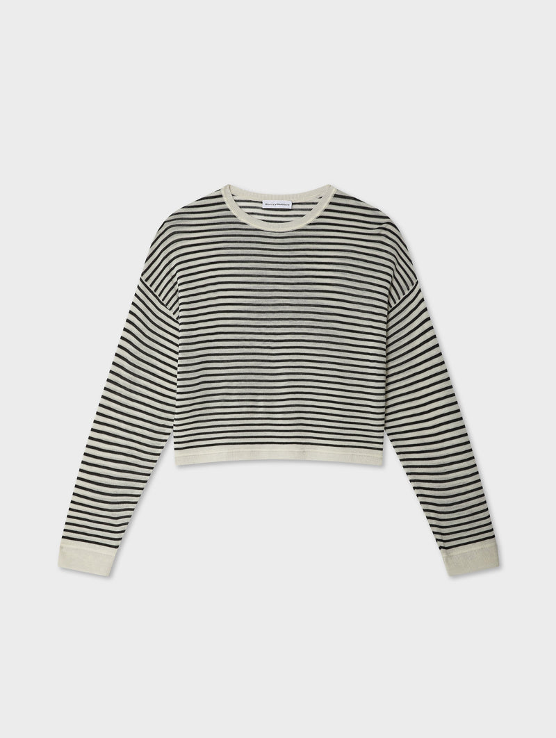 Superfine Cashmere Striped Sweatshirt