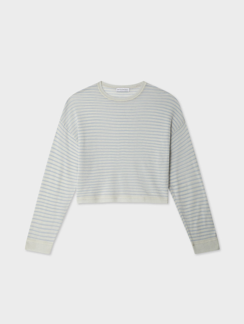 Superfine Cashmere Striped Sweatshirt