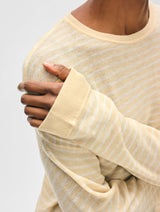 Superfine Cashmere Striped Sweatshirt