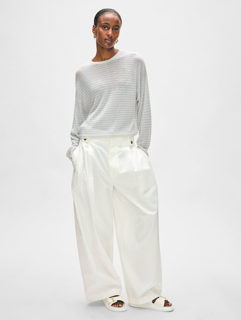 Superfine Cashmere Striped Sweatshirt