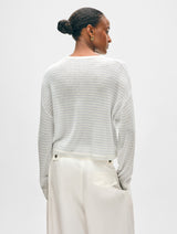 Superfine Cashmere Striped Sweatshirt