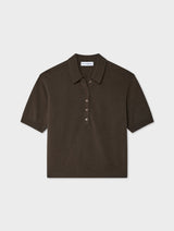 Cashmere Short Sleeve Button Polo