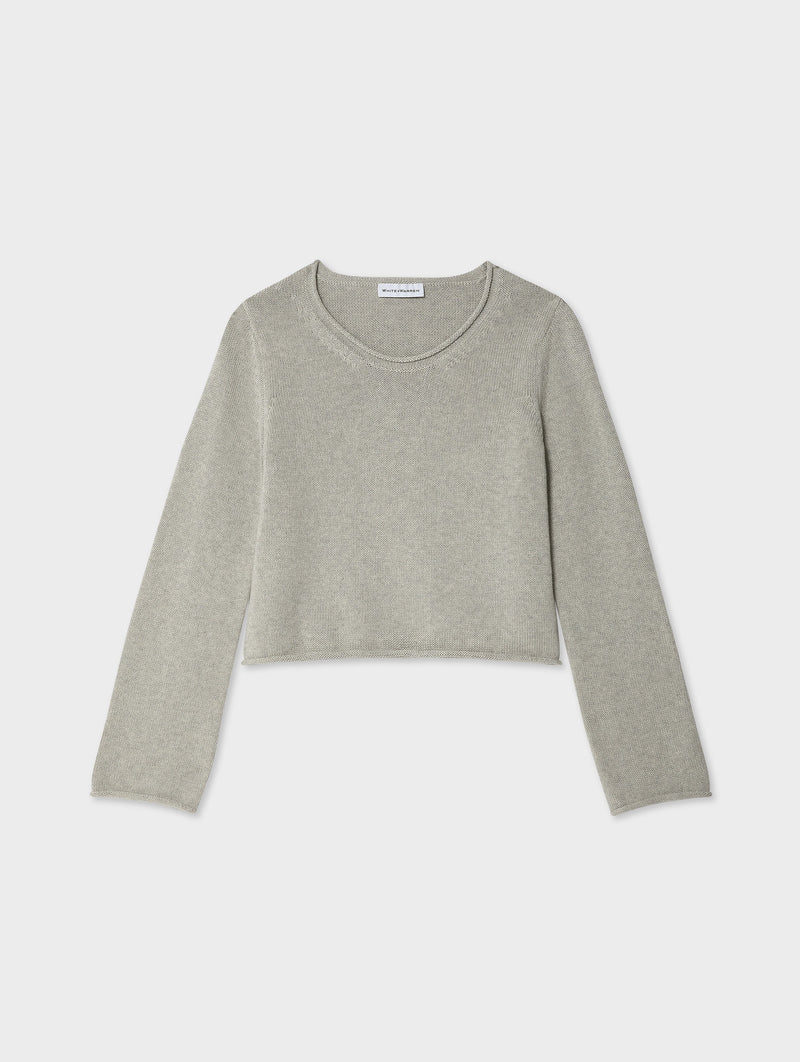 Cotton Roll Trim Crewneck