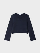Cotton Roll Trim Crewneck