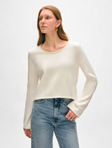 Cotton Roll Trim Crewneck