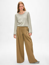 Cotton Roll Trim Crewneck