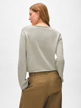 Cotton Roll Trim Crewneck