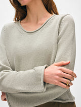Cotton Roll Trim Crewneck