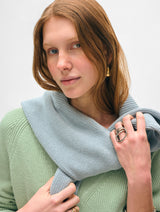 Fine Cotton Blend Ribbed V Neck