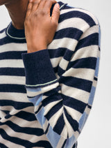 Cashmere Mixed Stripe Crewneck