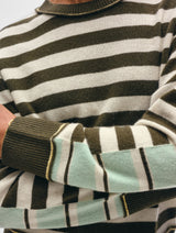 Cashmere Mixed Stripe Crewneck