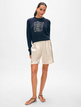 Cashmere Sardine Embroidered Crewneck