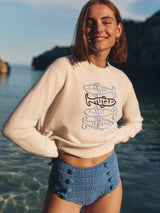 Cashmere Sardine Embroidered Crewneck