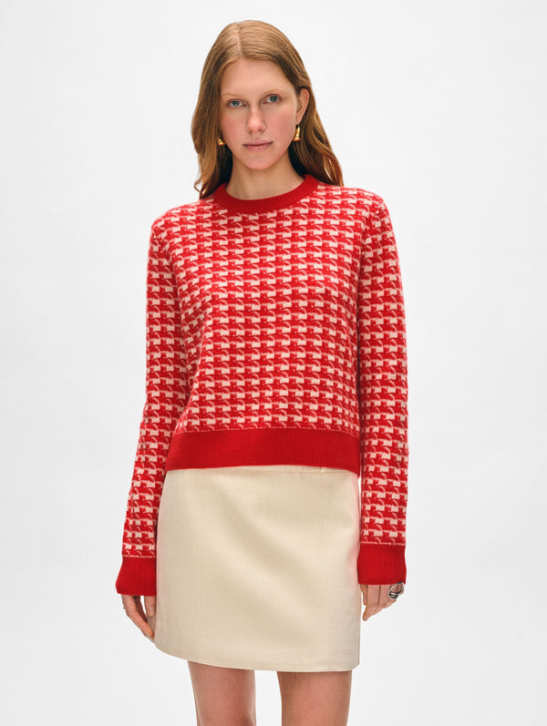 Cashmere Gingham Crewneck