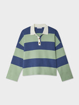 Cotton Blend Rugby Polo