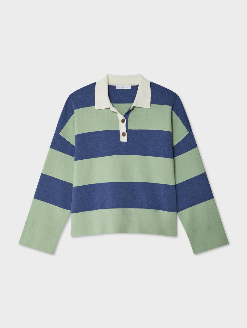 Cotton Blend Rugby Polo