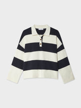 Cotton Blend Rugby Polo