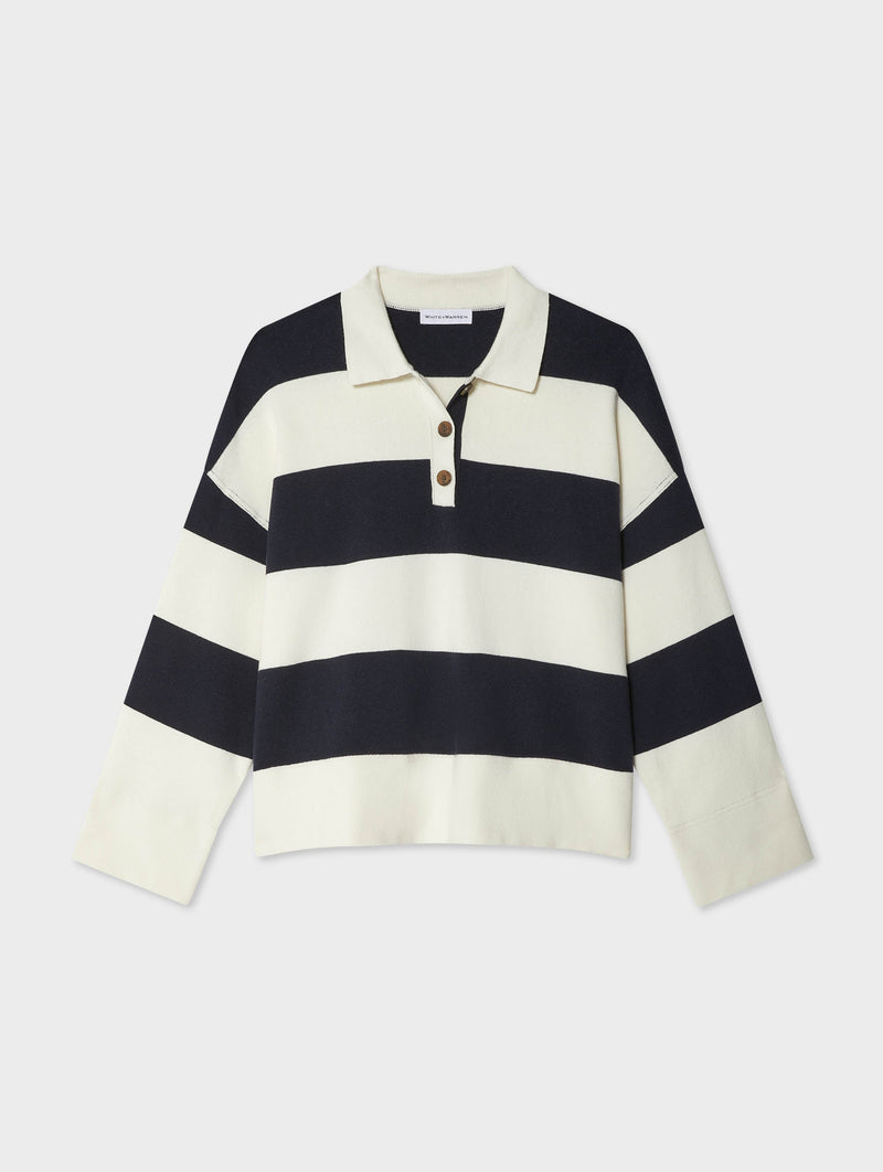 Cotton Blend Rugby Polo