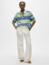 Cotton Blend Rugby Polo