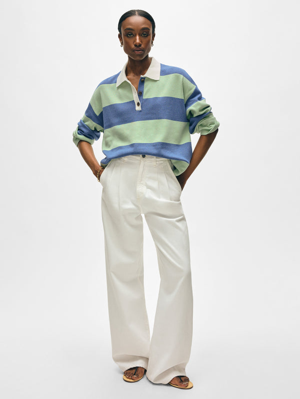 Cotton Blend Rugby Polo