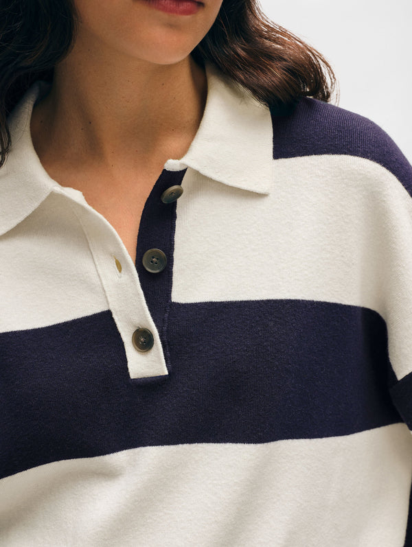 Cotton Blend Rugby Polo