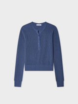 Fine Cotton Ribbed Henley