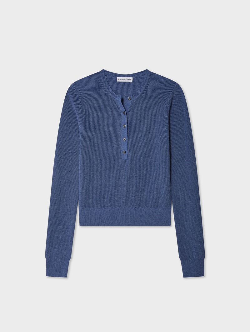 Fine Cotton Ribbed Henley