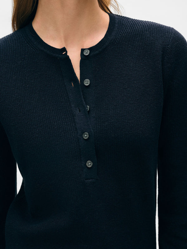 Fine Cotton Ribbed Henley