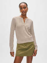 Fine Cotton Ribbed Henley