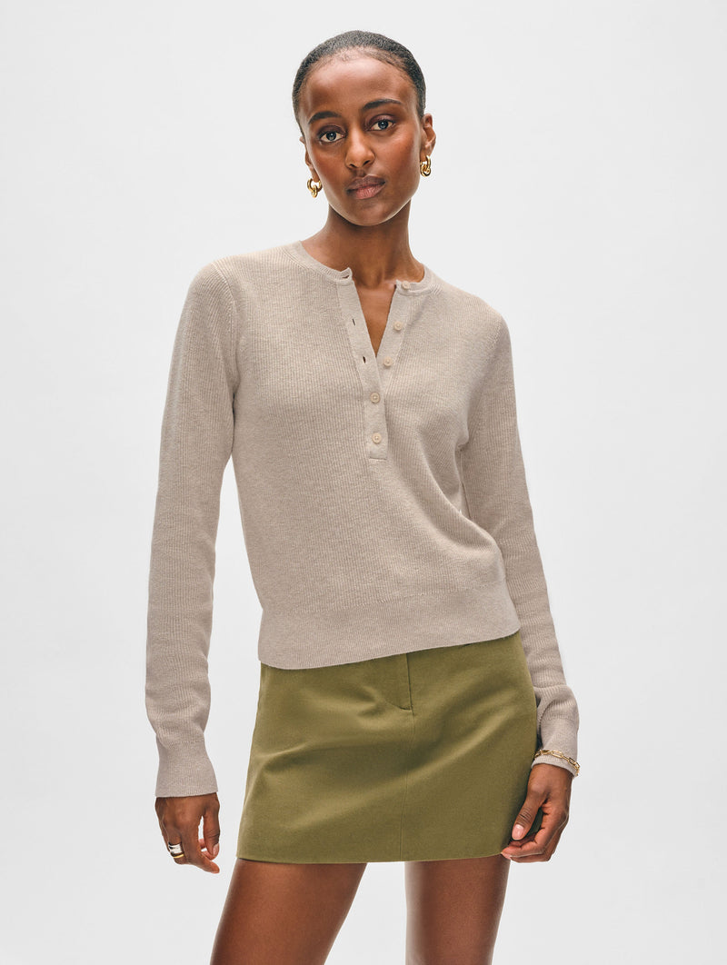 Fine Cotton Ribbed Henley