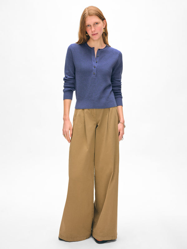 Fine Cotton Ribbed Henley