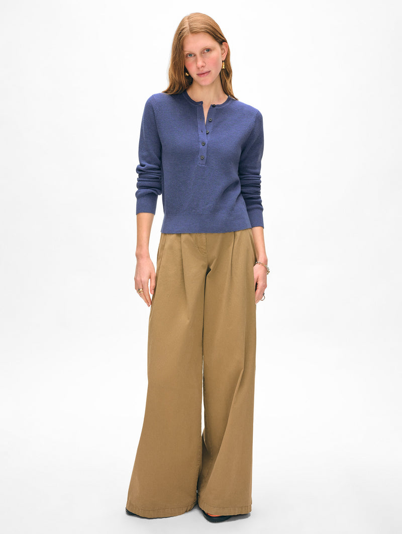 Fine Cotton Ribbed Henley