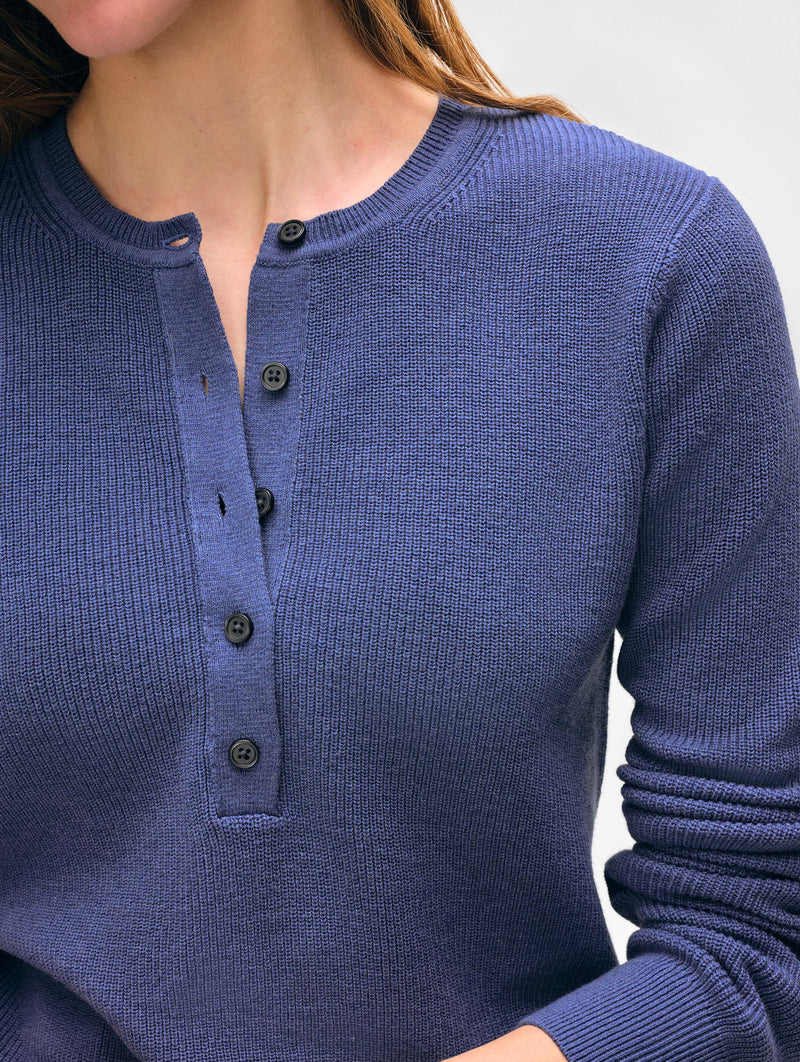 Fine Cotton Ribbed Henley