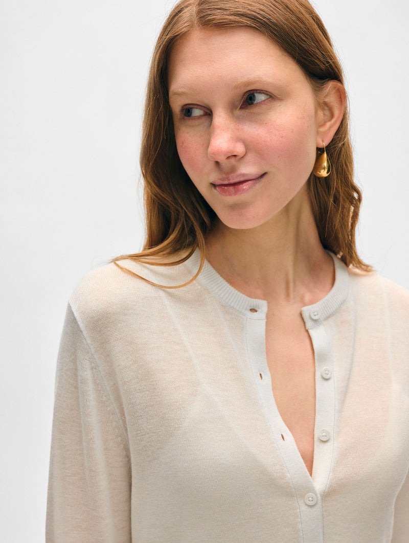 Superfine Cashmere Button Cardigan