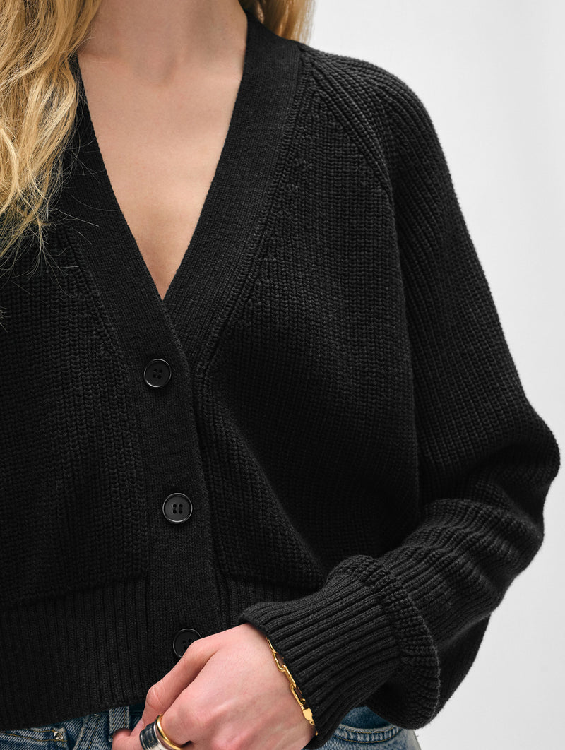 Linen Blend Ribbed Cardigan