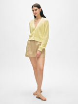 Linen Blend Ribbed Cardigan