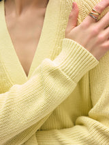 Linen Blend Ribbed Cardigan