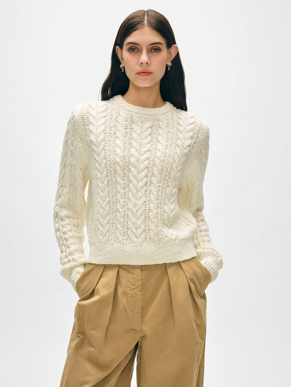 Cotton Cable Crewneck