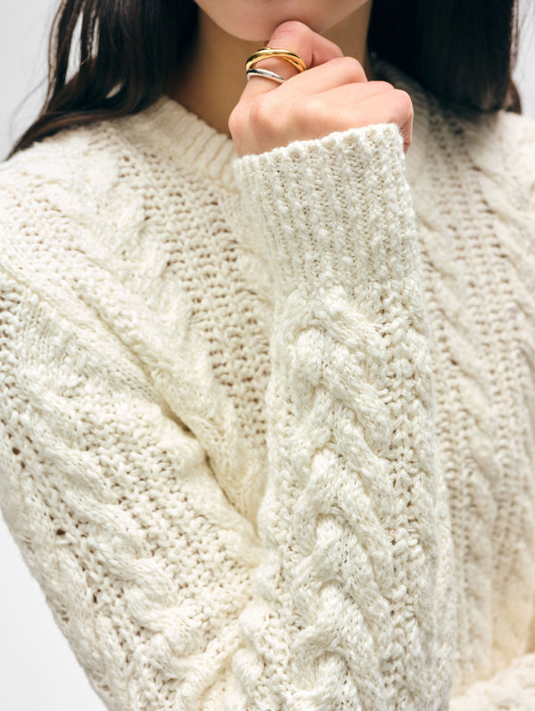 Cotton Cable Crewneck
