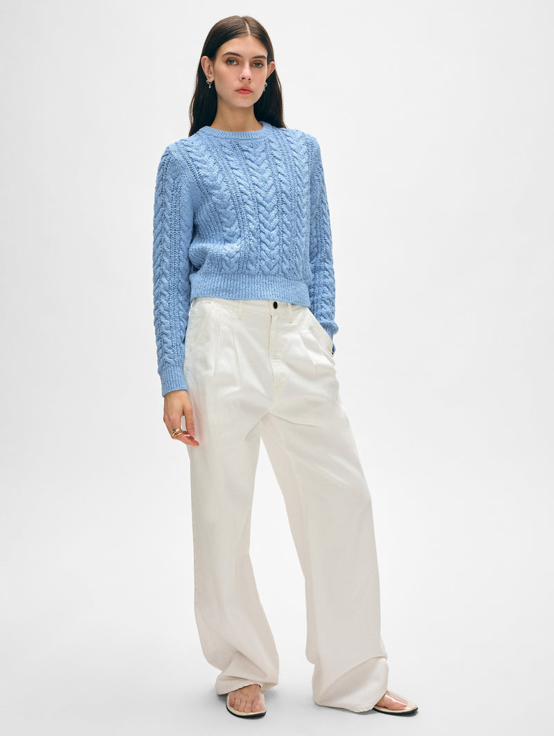 Cotton Cable Crewneck